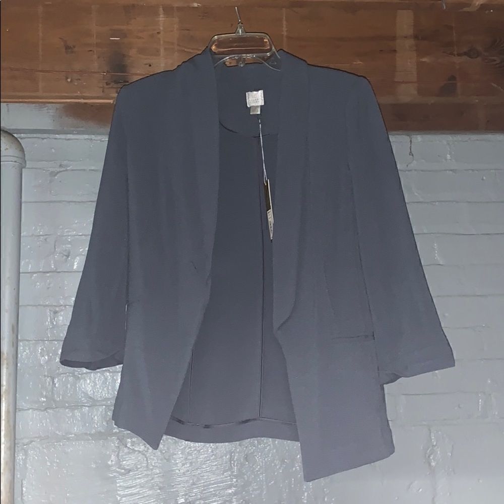 NWT Lauren Conrad Gray Crepe Blazer